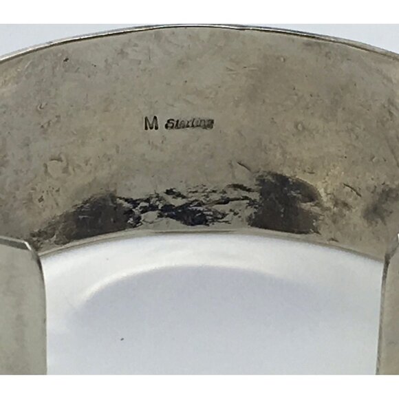 Melissa Yazzie Navajo Sterling Silver Bear Arrow Cuff Bracelet Stamped Design - Picture 4 of 6